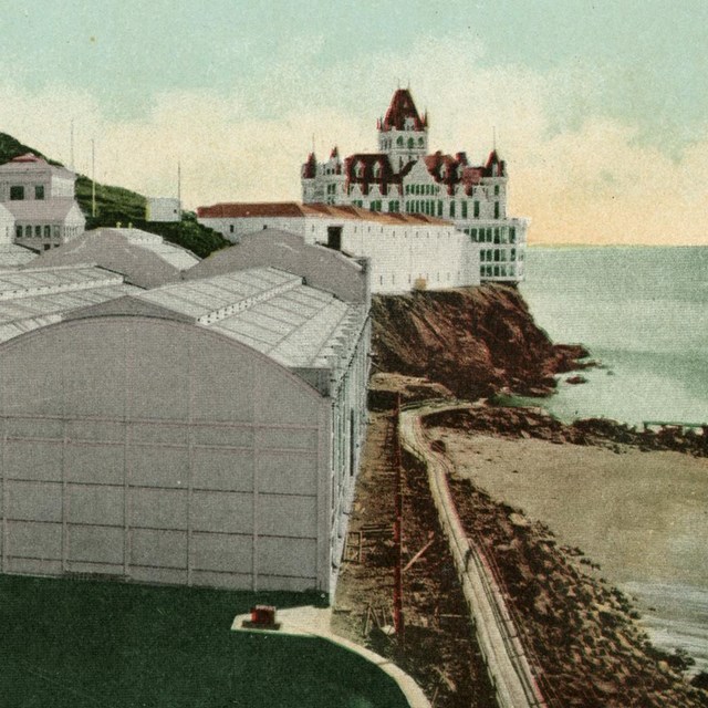Post card of Sutro baths and Lands' End 
