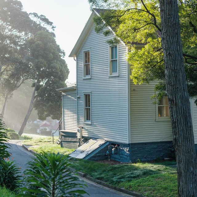 White wooden historic building 