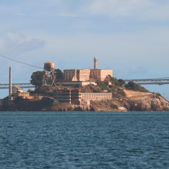 View of Alcatraz Island from a distance