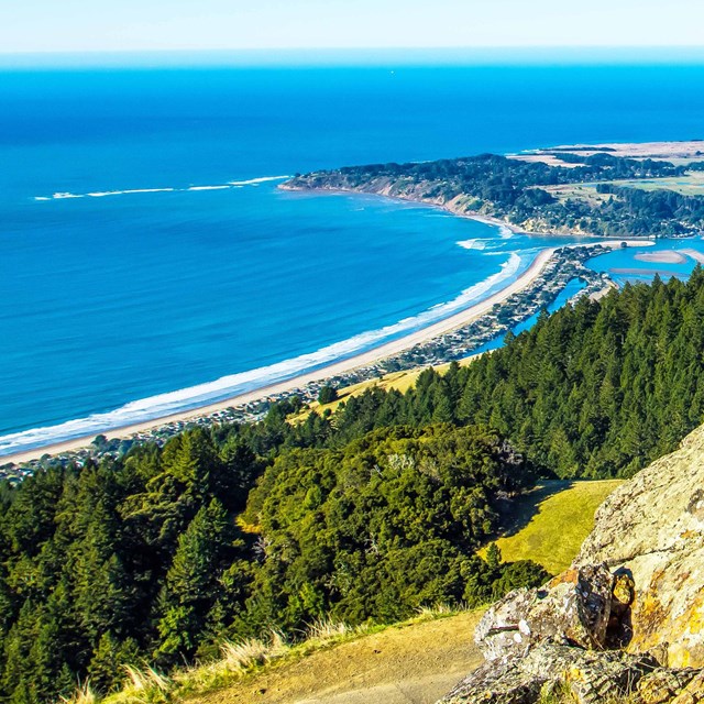 Bird's eye view of Stinson beach and Marin Headlands