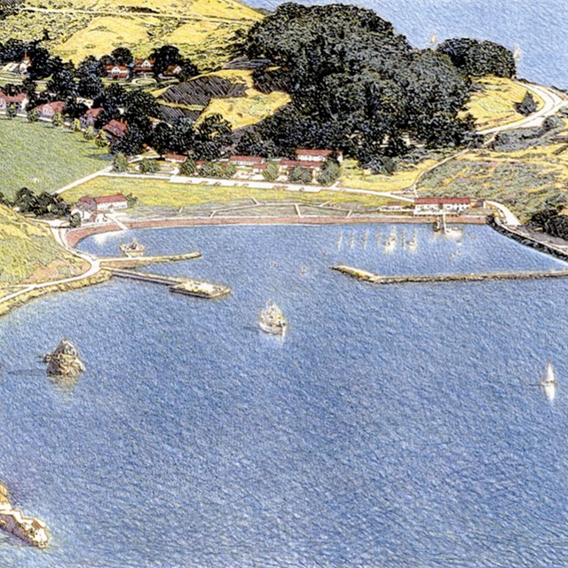 Rendering of proposed Fort Baker shoreline improvements