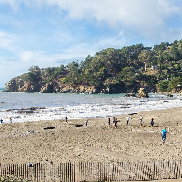 scenic view of houses over muir beach