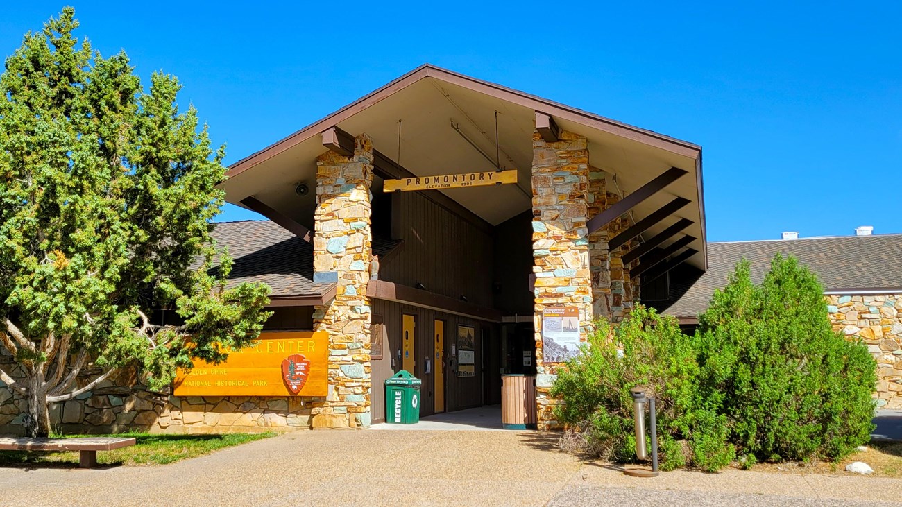 Front view of the Visitor Center winter