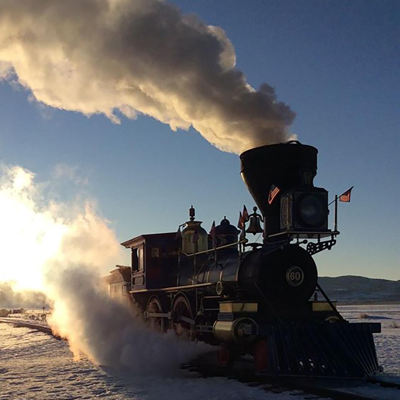 locomotive in the snow