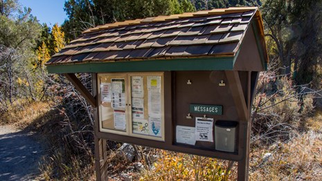 Information board at campground