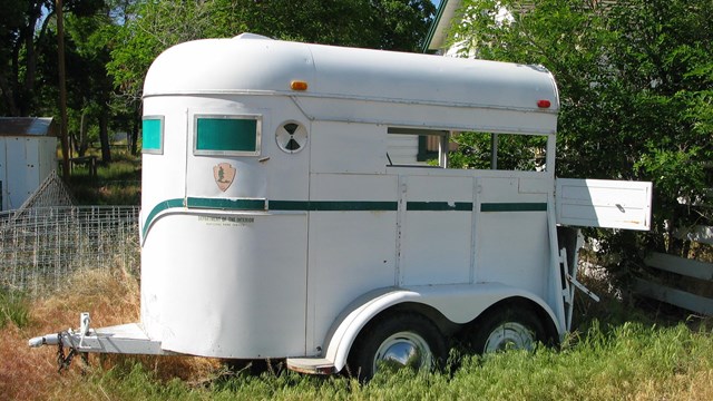 NPS horse trailer parked