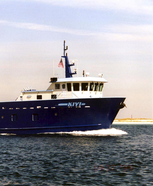 The Research Vessel Kiyi on a Research Cruise in 2011.  The Kiyi operates on Lake Superior.