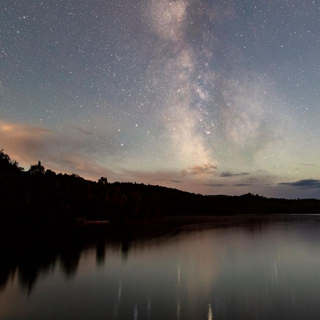 Night sky over Lake Superior