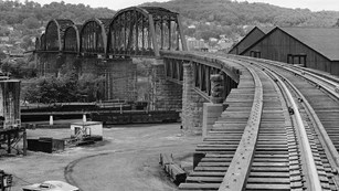B&O railroad tracks and bridge