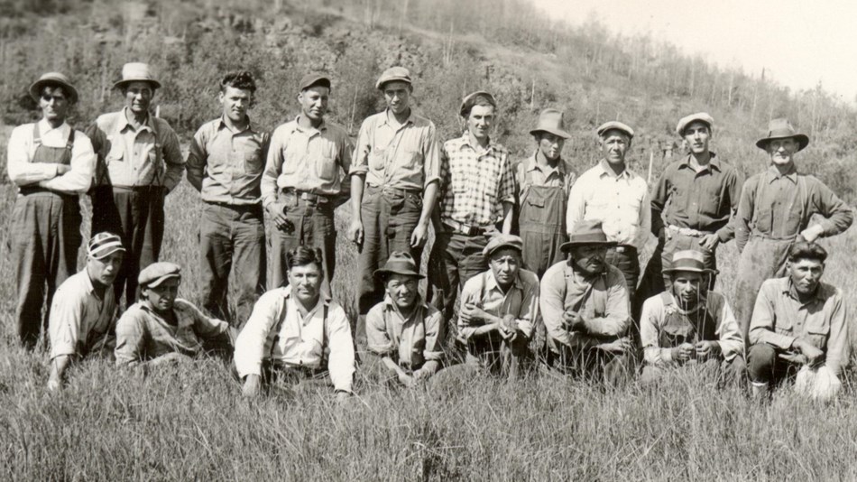 Grand Portage Civilian Conservation Corps, Indian Division (CCC-ID) crew in 1937.