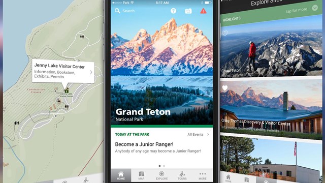 Smartphone with NPS Grand Teton App