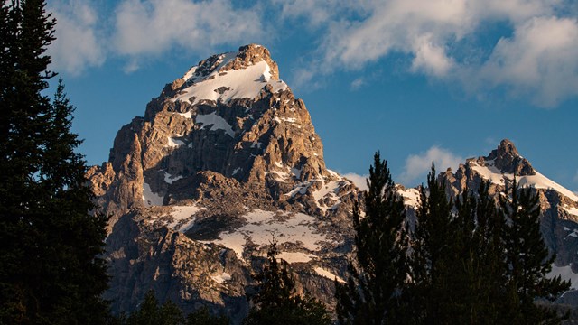 Mountains against a blue sky