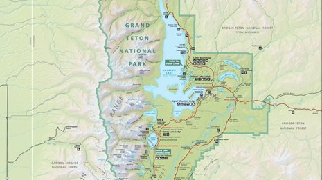 A map of Grand Teton National Park.