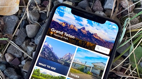 Smartphone with NPS Grand Teton App