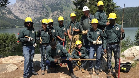 A group of trail volunteers