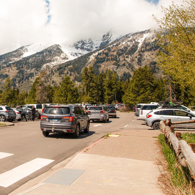 Parking lot at Jenny Lake