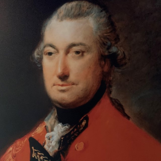 Oil painting of Lord Cornwallis, wearing red uniform