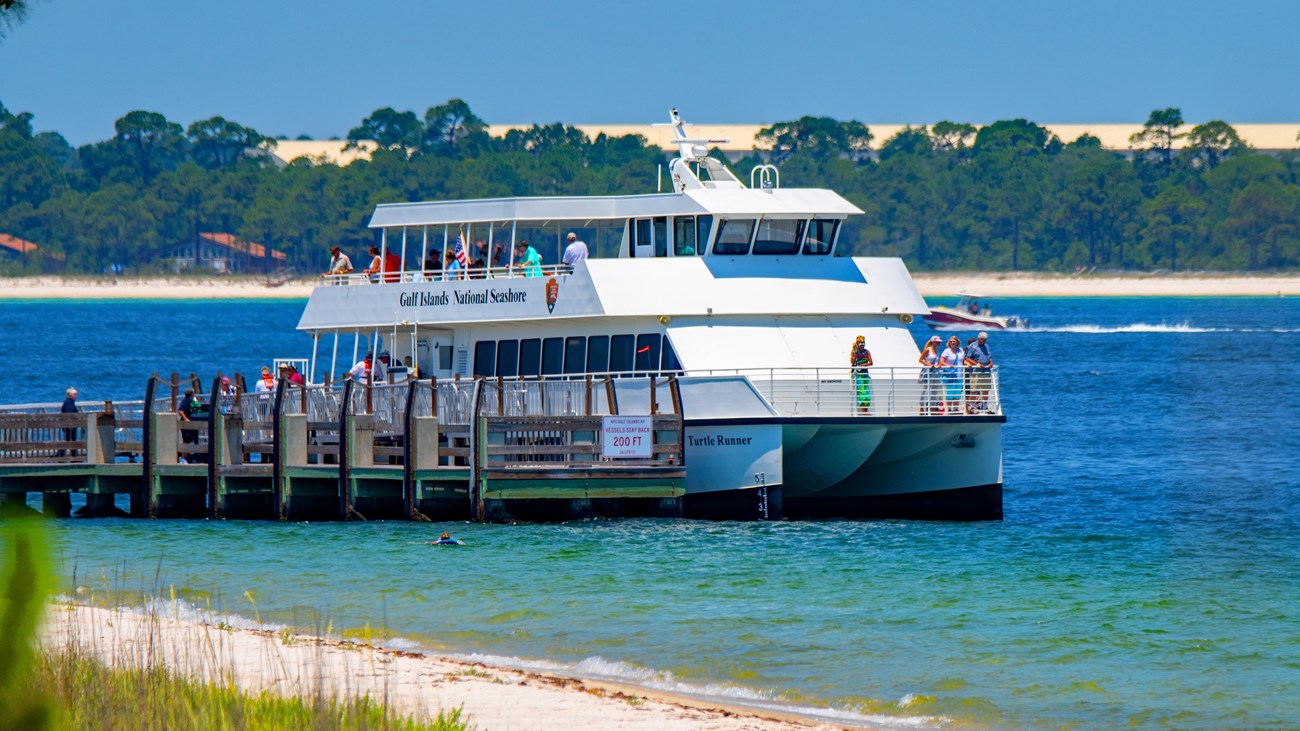 Ferry in waterw ith person