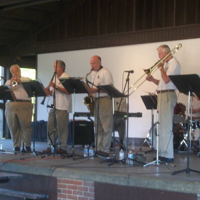 Band playing at Fort Hunt