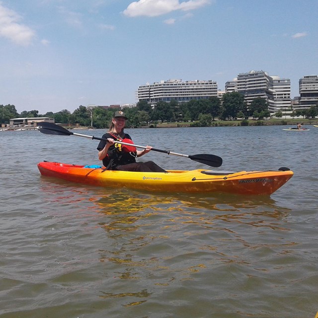 Park Ranger in a kayak