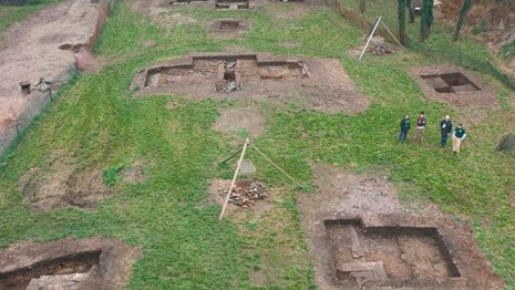 view overlooking an archeological dig in Harpers Ferry