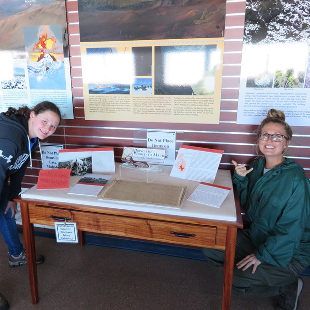 image of the history of the Haleakala highway exhibit on display. 