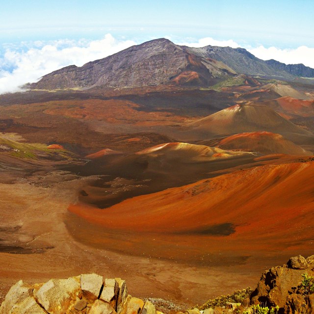 view of volcanic landscape