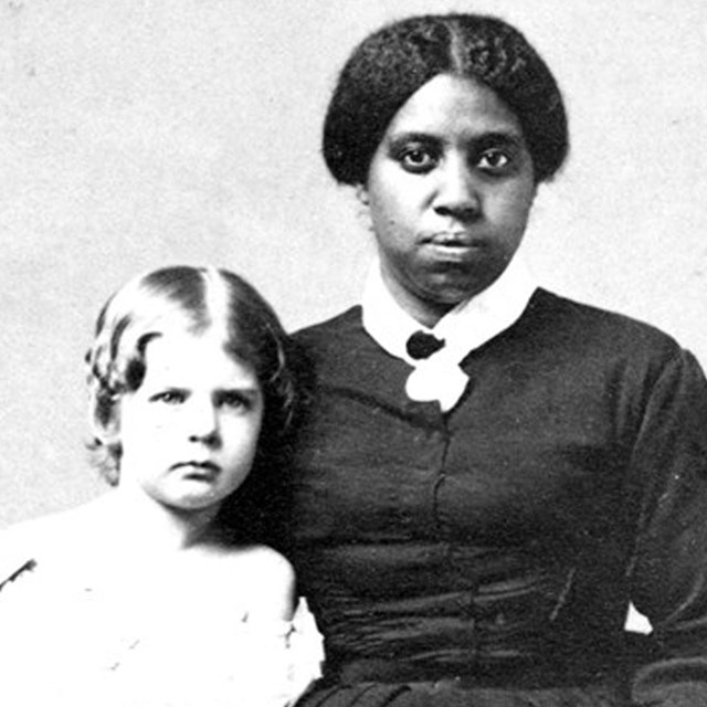 African American Woman, Nancy Davis, and little white girl Eliza Ridgely
