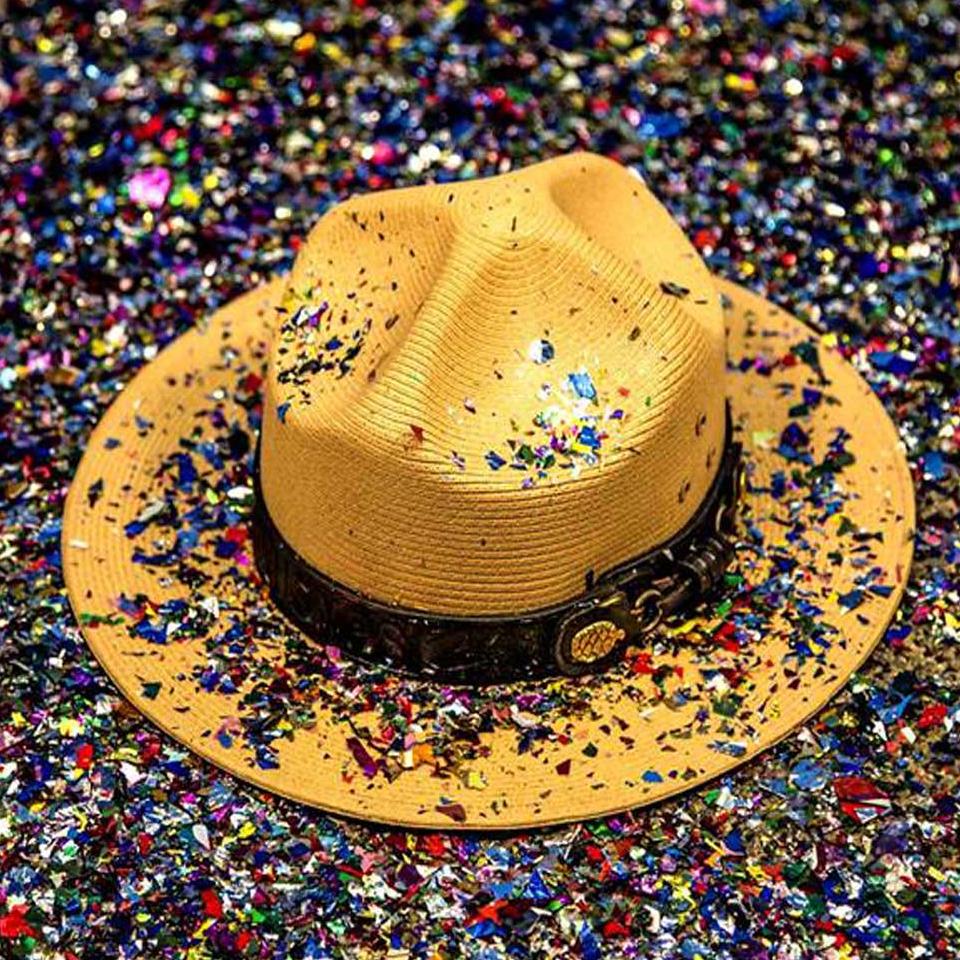 ranger hat with confetti