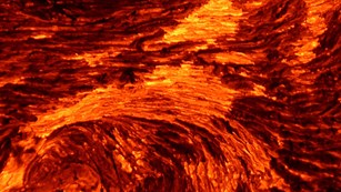 Close-up image of molten lava
