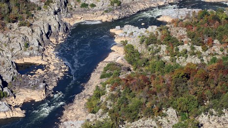 Overhead view of Great Falls in Washington DC