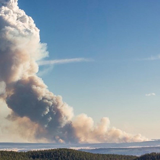 Smoke clouds in the sky