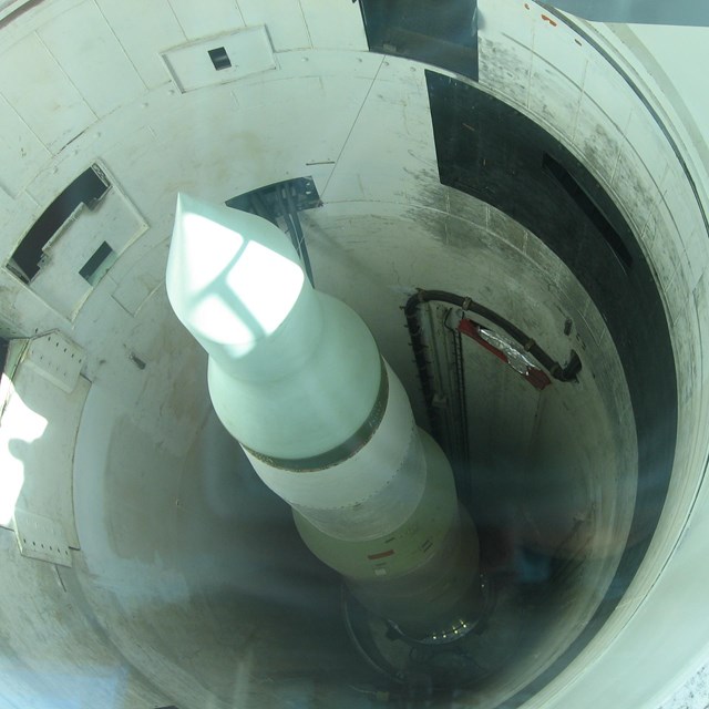 image of missile in silo from Minuteman Missile NHS. Photo By Spencer - Own work, CC BY-SA 3.0. 