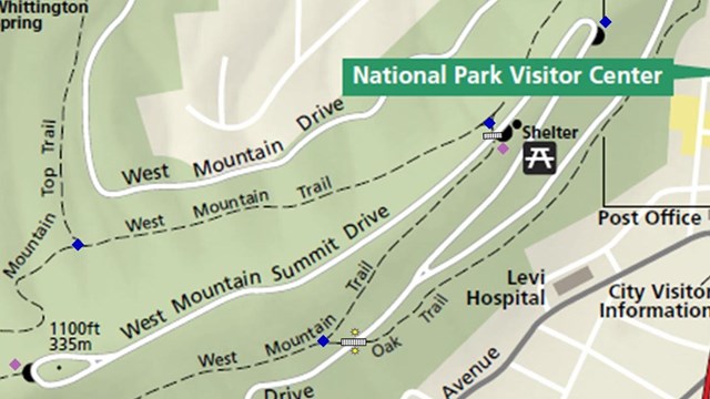 West Mountain trail sign map.