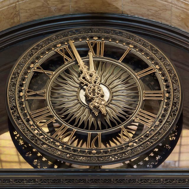 Clock in the Woolworth Building, New York