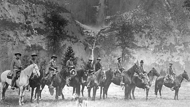 mounted park rangers at Yosemite