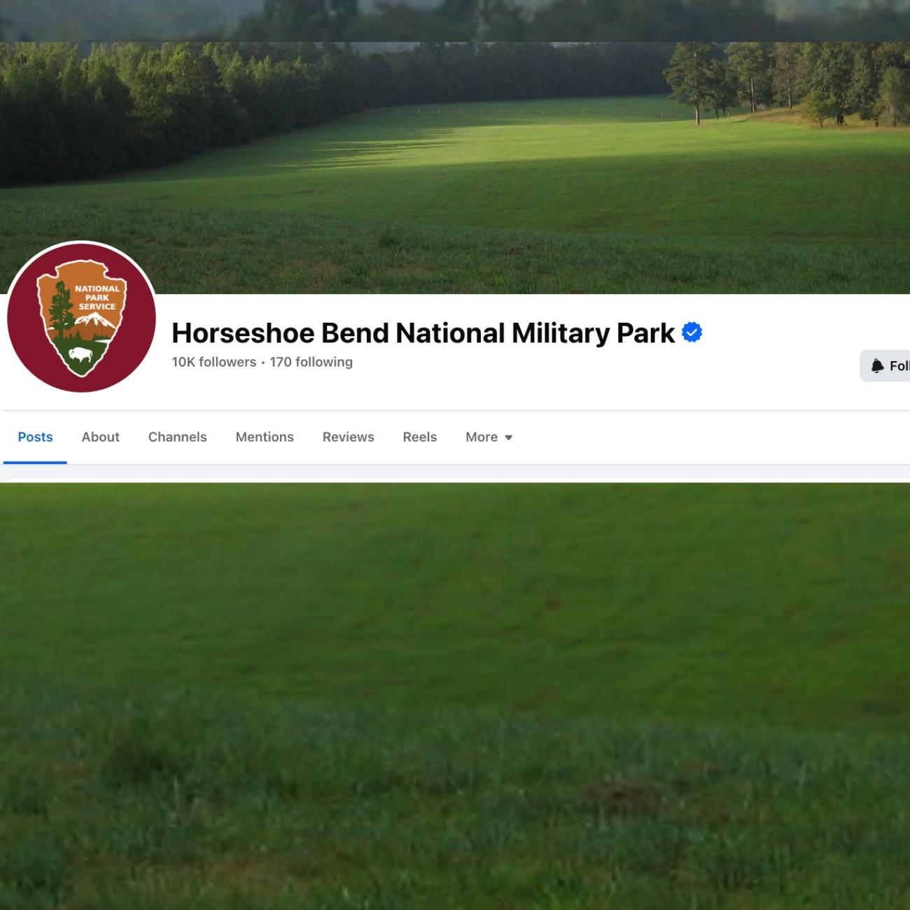 screenshot of Horseshoe Bend's Facebook Page home screen