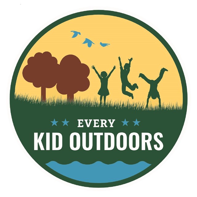 multicolored logo graphic with the text Every Kid Outdoors.