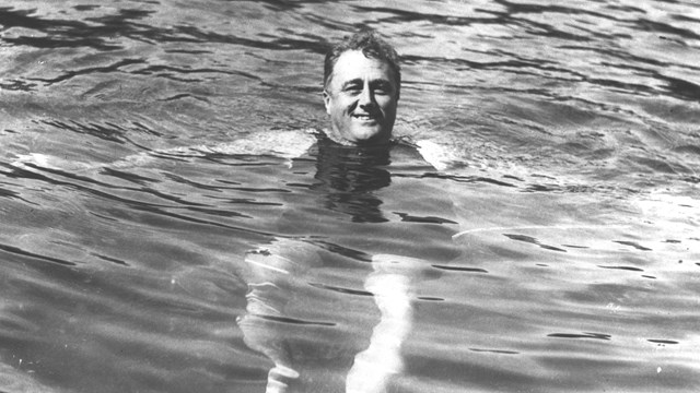 FDR in the swimming pool.