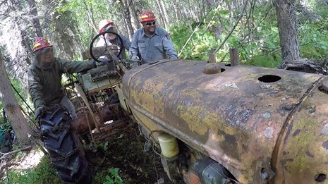 Ken Deardorff, the nation's last homesteader's, tractor has been saved from the wild's of Alaska.