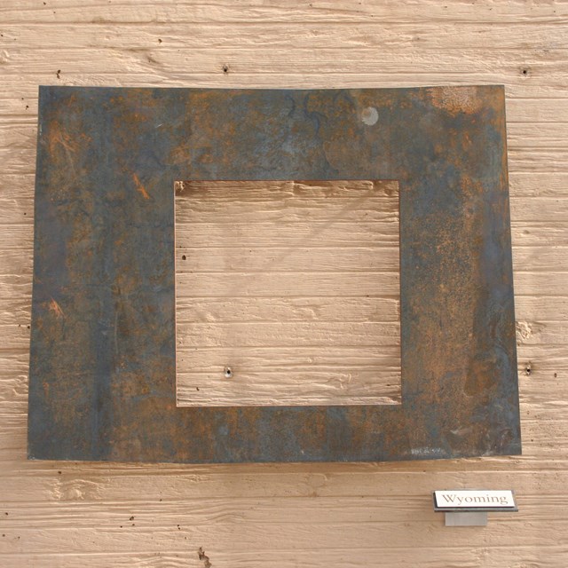 Wyoming with a cutout showing the amount of homesteaded land
