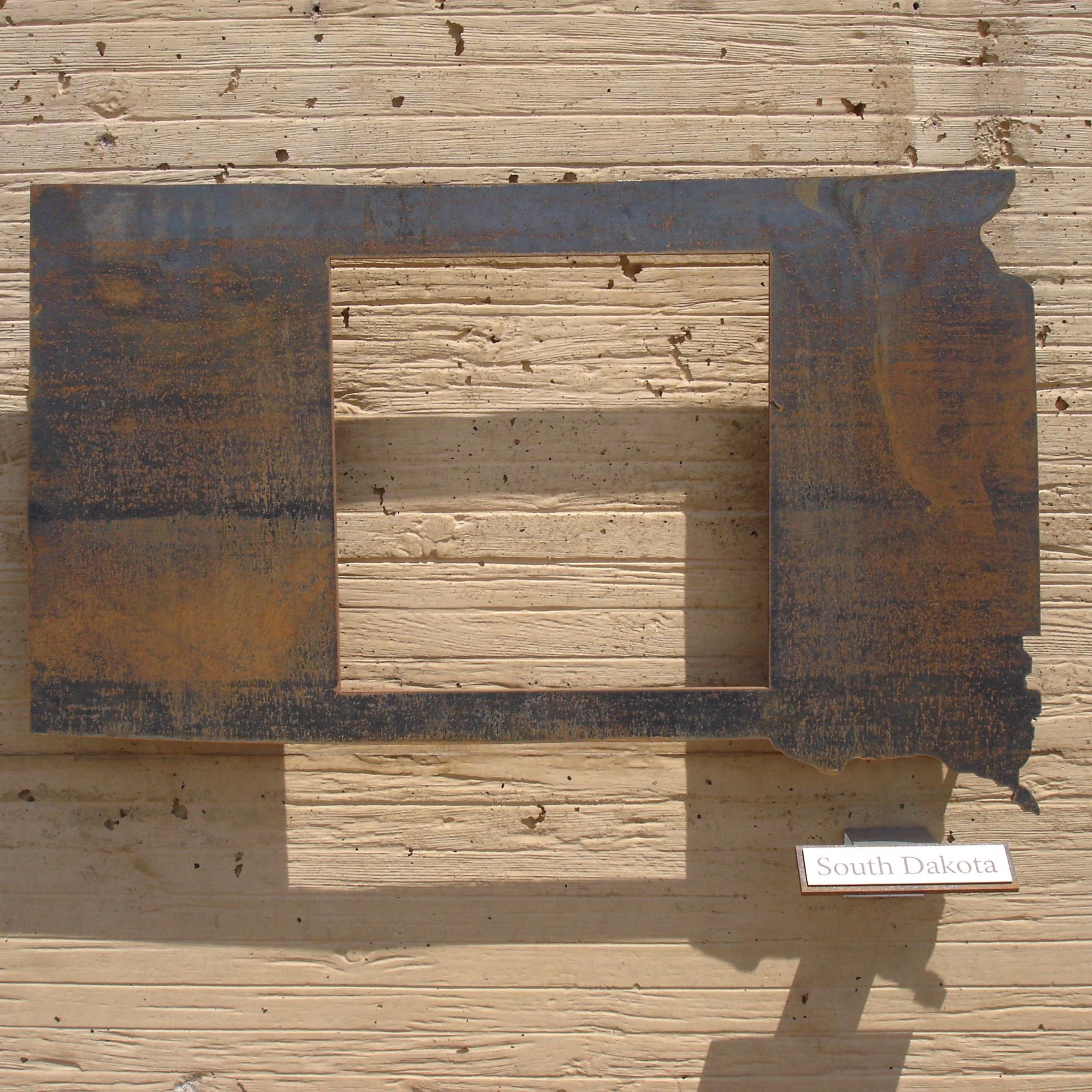 South Dakota with a cutout showing the amount of homesteaded land