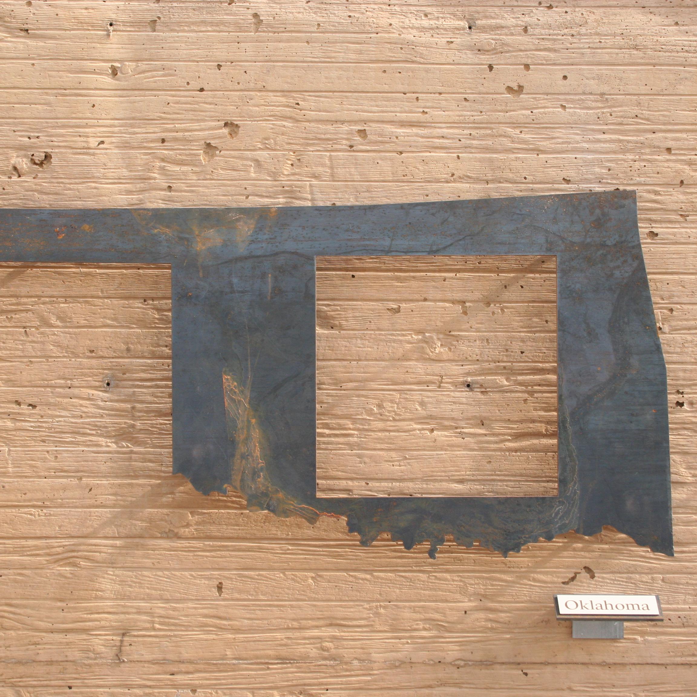 Oklahoma with a cutout showing the amount of homesteaded land