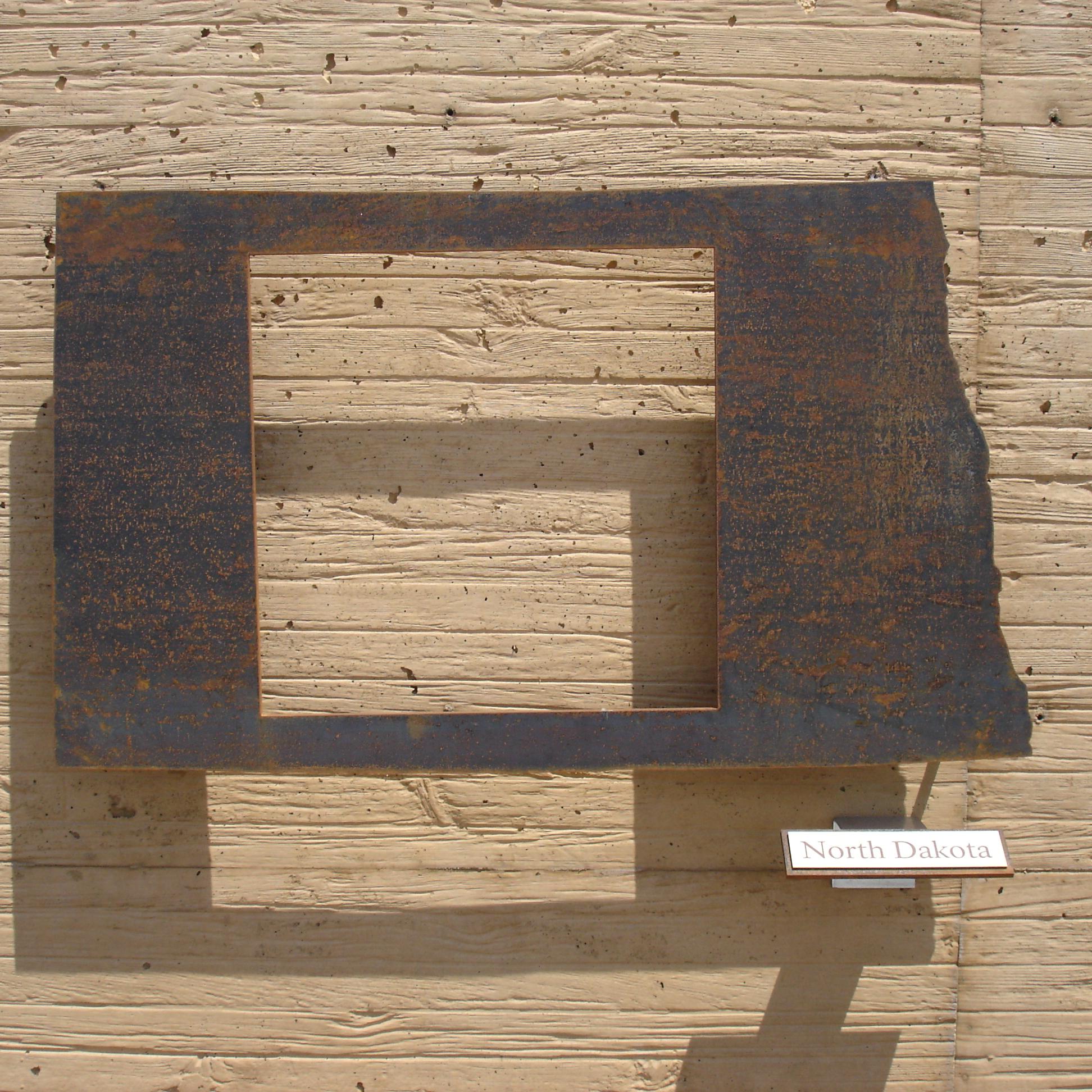 North Dakota with a cutout showing the amount of homesteaded land