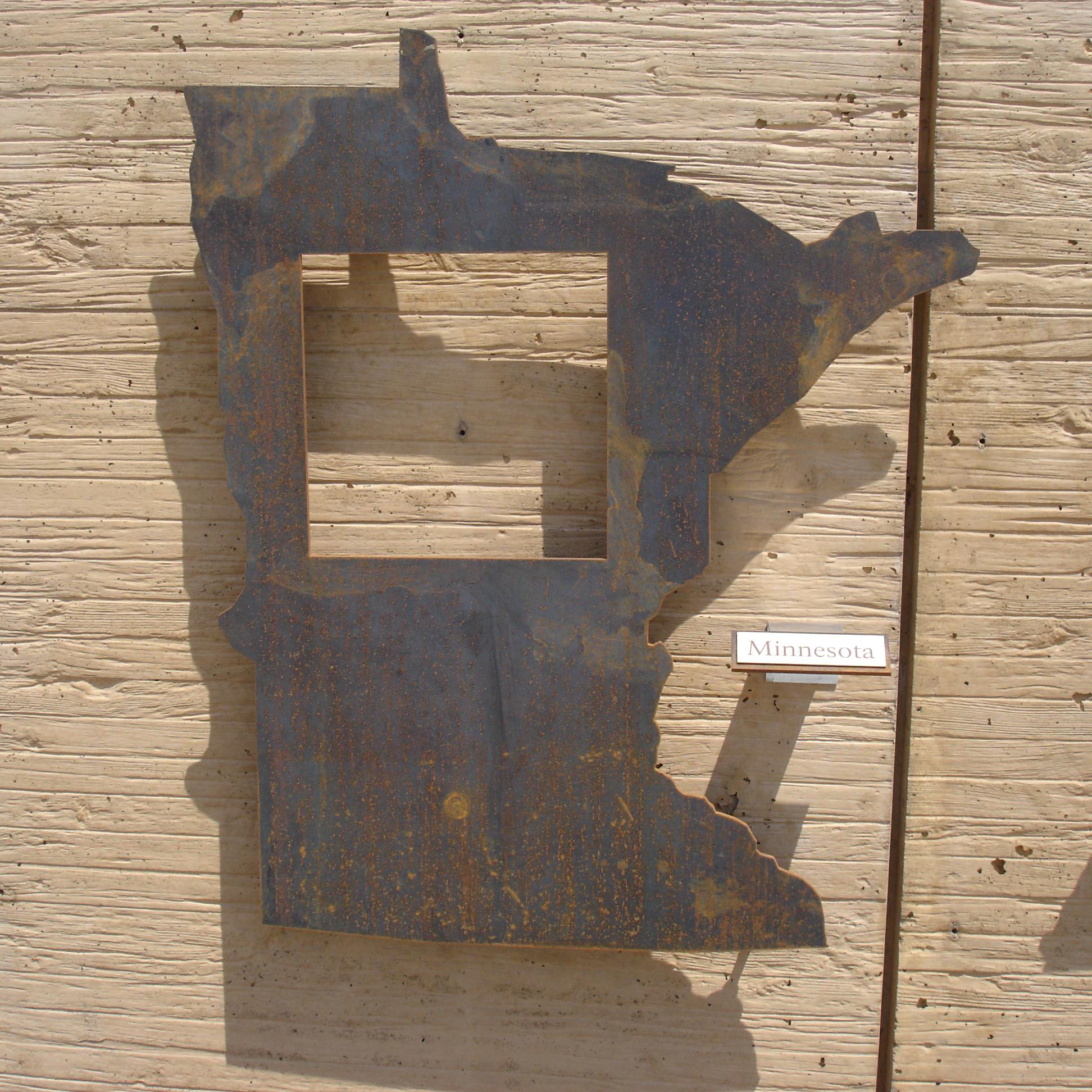 Minnesota with a cutout showing the amount of homesteaded land