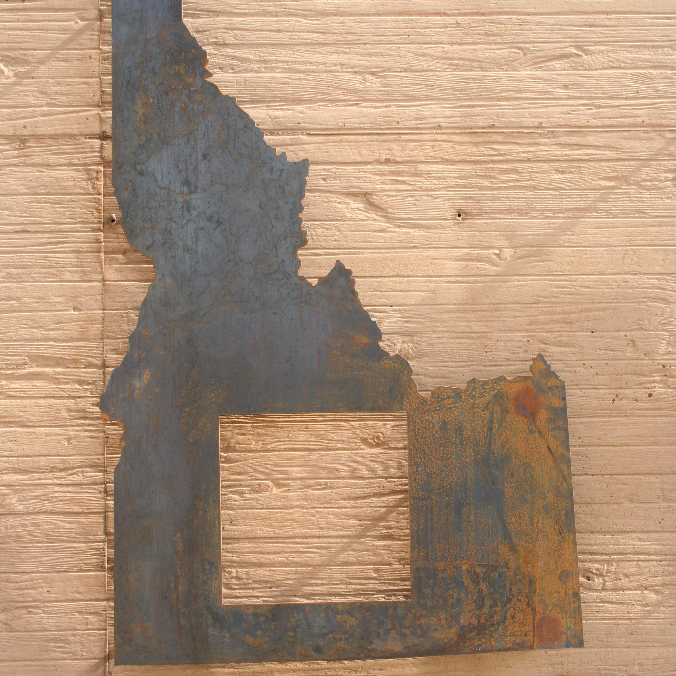 Idaho with a cutout showing the amount of homesteaded land