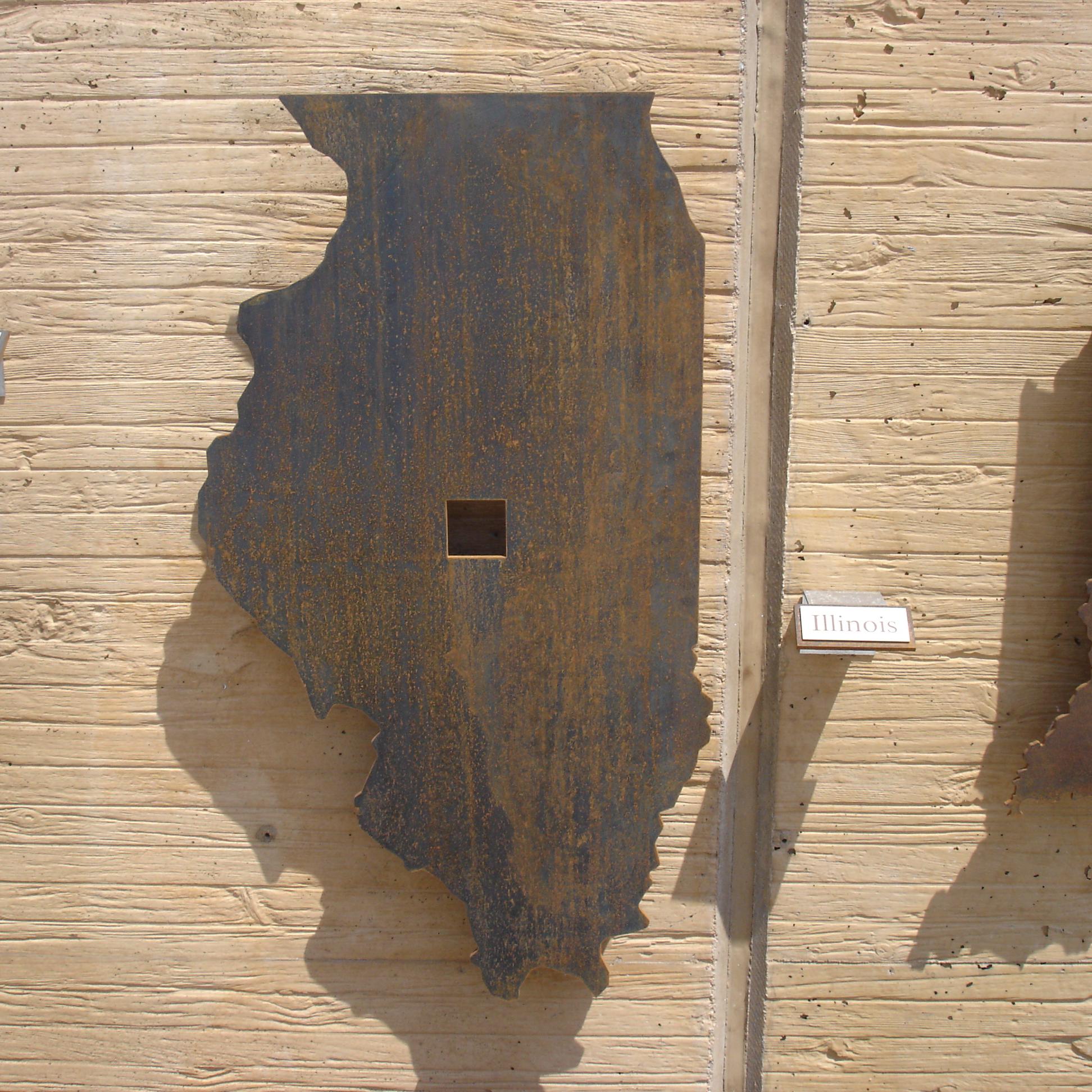 Illinois with a cutout showing the amount of homesteaded land