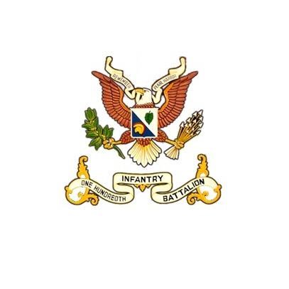 100th Infantry Battalion logo of eagle and banner