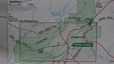 Map of Hot Springs National Park.