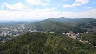 An aerial view of Hot Springs, AR